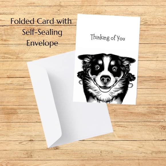 Whimsical Bernese Mountain Dog Blank Notecards with Peel and Stick Envelopes - Picture 6 of 11